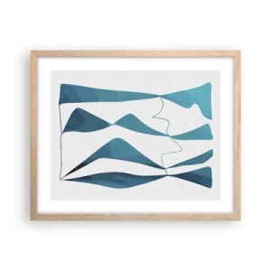 Plakat w ramie jasny dąb - Abstrakcja: turkusowy związek - 50x40 cm