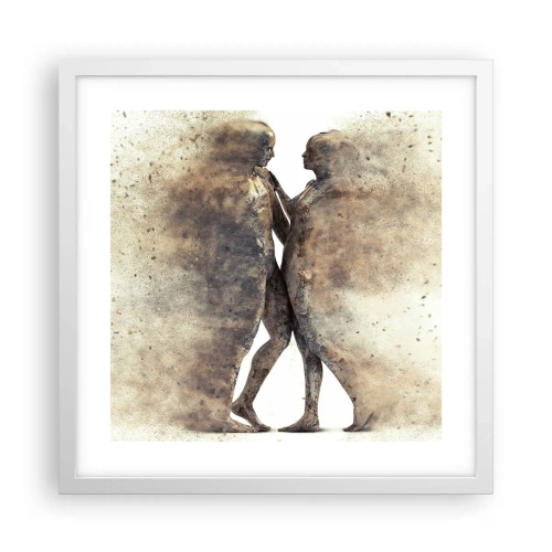 Plakat w białej ramie - Z prochu powstali, by kochać - 40x40 cm