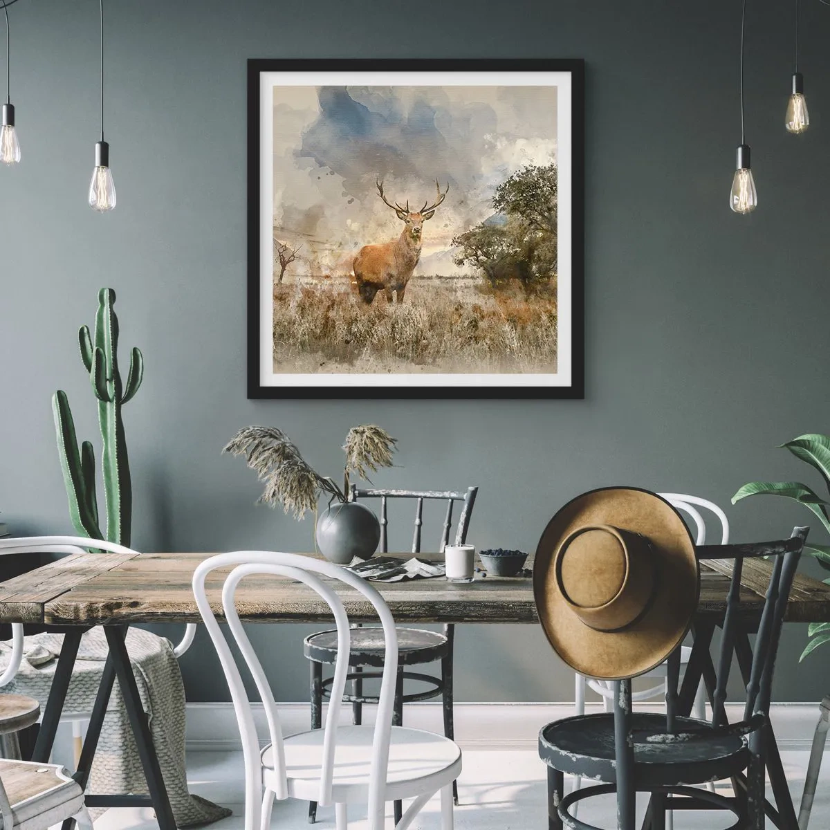 Plakat w czarnej ramie - Godność - siła - dostojeństwo - 50x50 cm