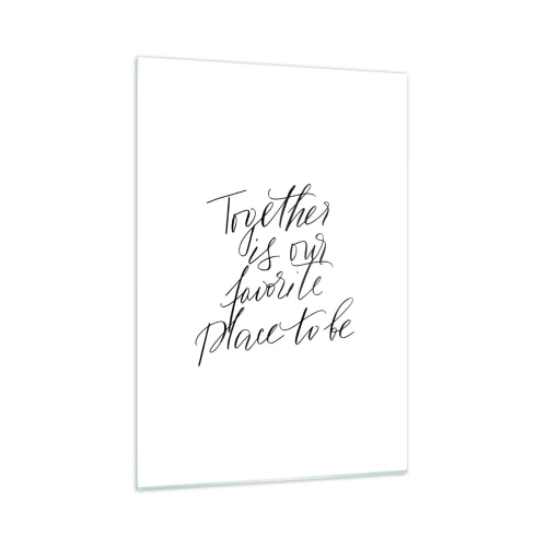 Obraz na szkle - Minimalistyczny napis kaligraficzny na białym tle - 50x70cm - Też to czujesz? - Nowoczesna dekoracja ścienna do salonu, kuchni i sypialni ARTTOR