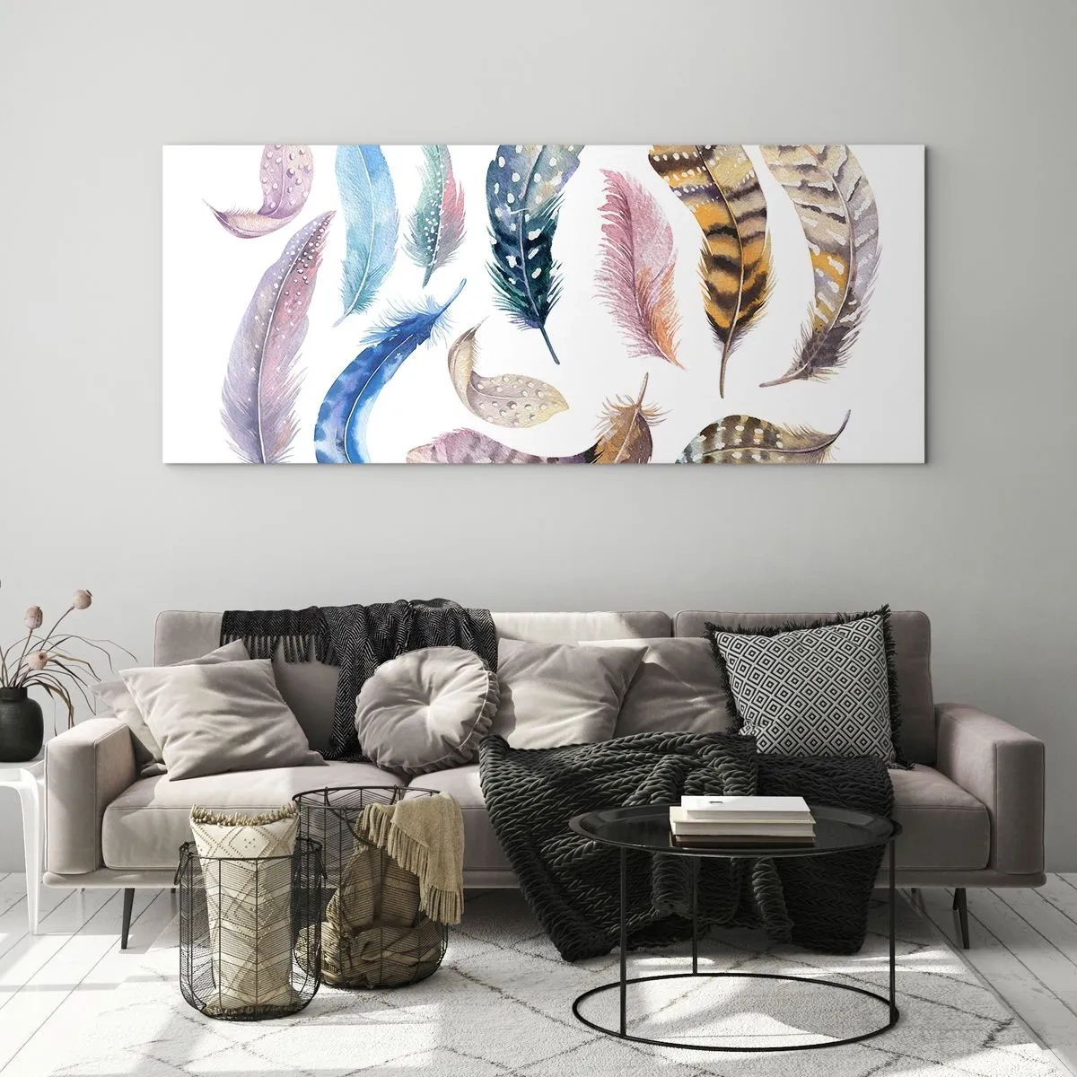 Obraz na szkle - Lekkie, pstrokate i wielobarwne - 90x30 cm