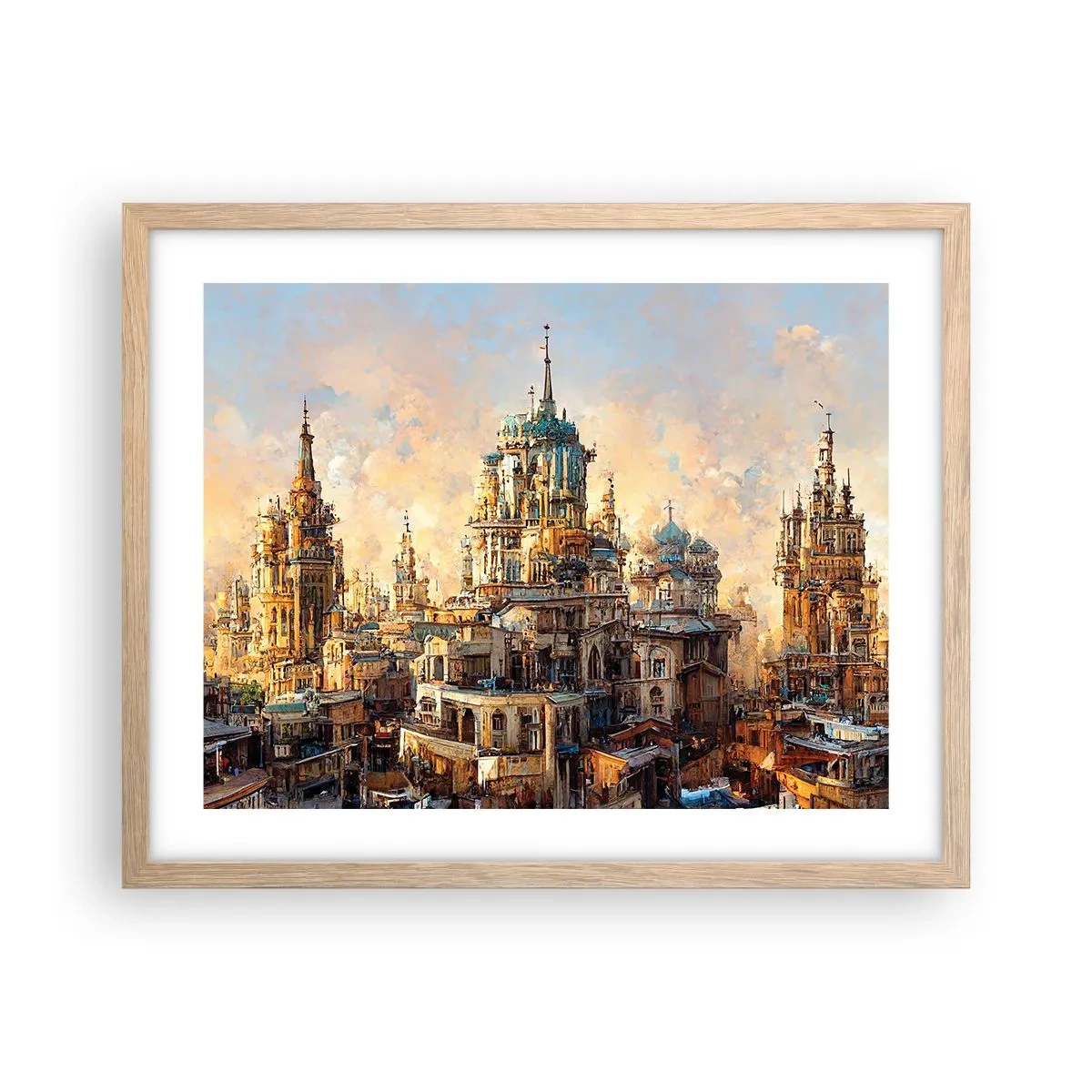 Plakat w ramie jasny dąb - Miasto miast - 50x40 cm