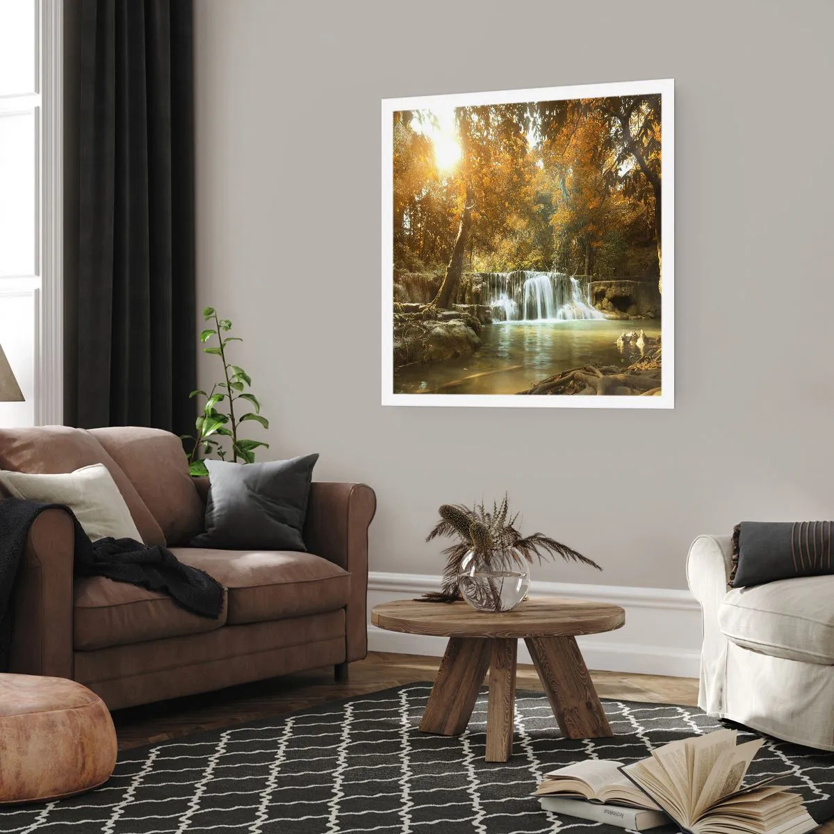 Plakat - Parkowa kaskada - 60x60 cm