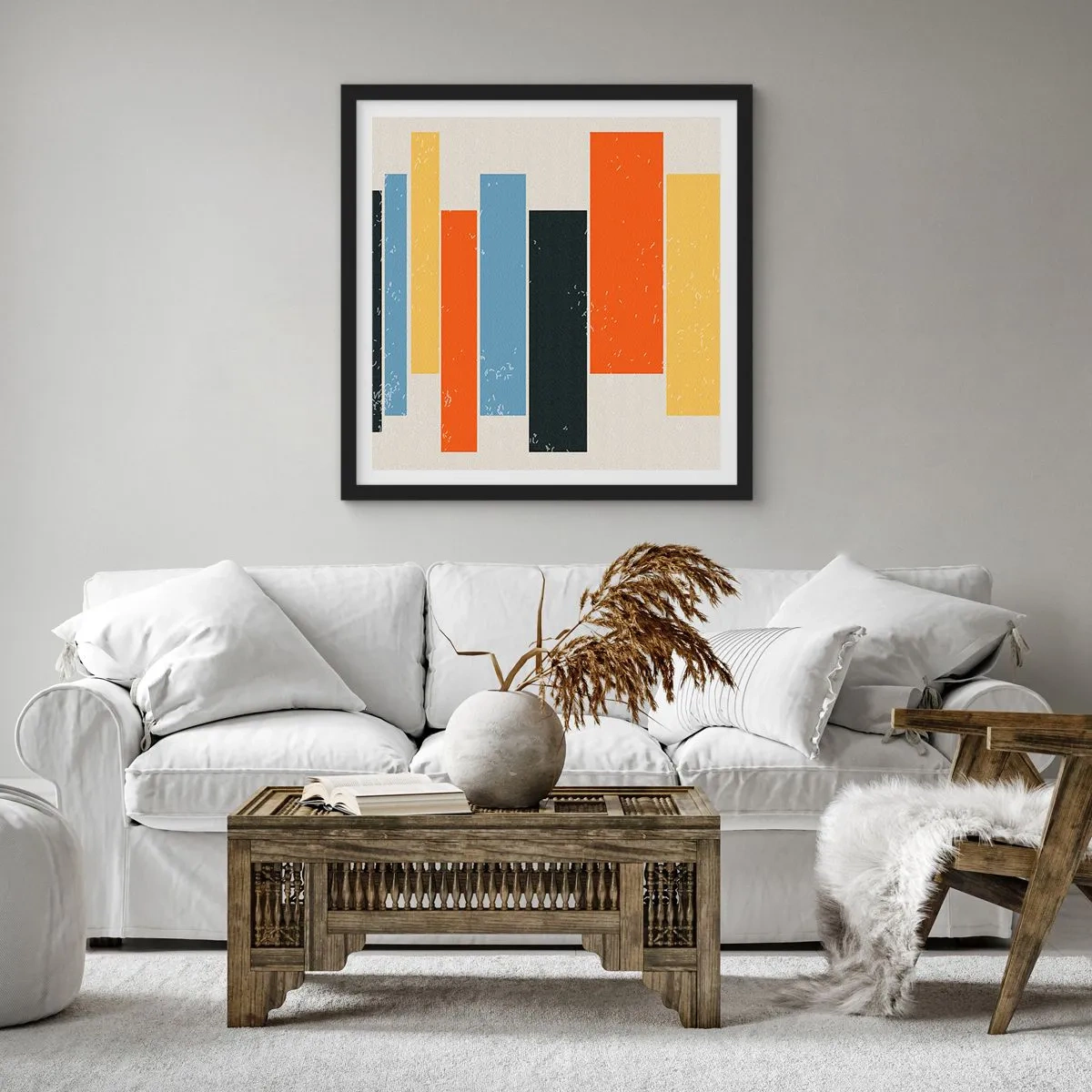 Plakat w czarnej ramie - Zapis muzyki - 50x50 cm