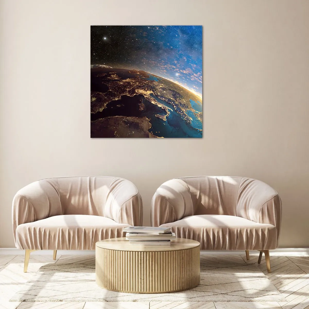 Obraz na szkle - Spójrzmy na siebie z dystansu - 70x70 cm