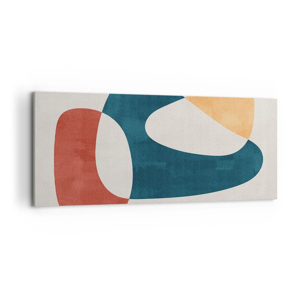 Obraz na płótnie - Abstrakcyjne kształty w harmonijnych kolorach - 120x50cm - Wpływy i metamorfozy - Nowoczesna dekoracja ścienna do salonu i sypialni ARTTOR