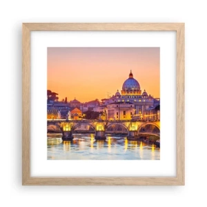 Plakat w ramie jasny dąb - Zmierzch nad Wiecznym Miastem - 30x30 cm