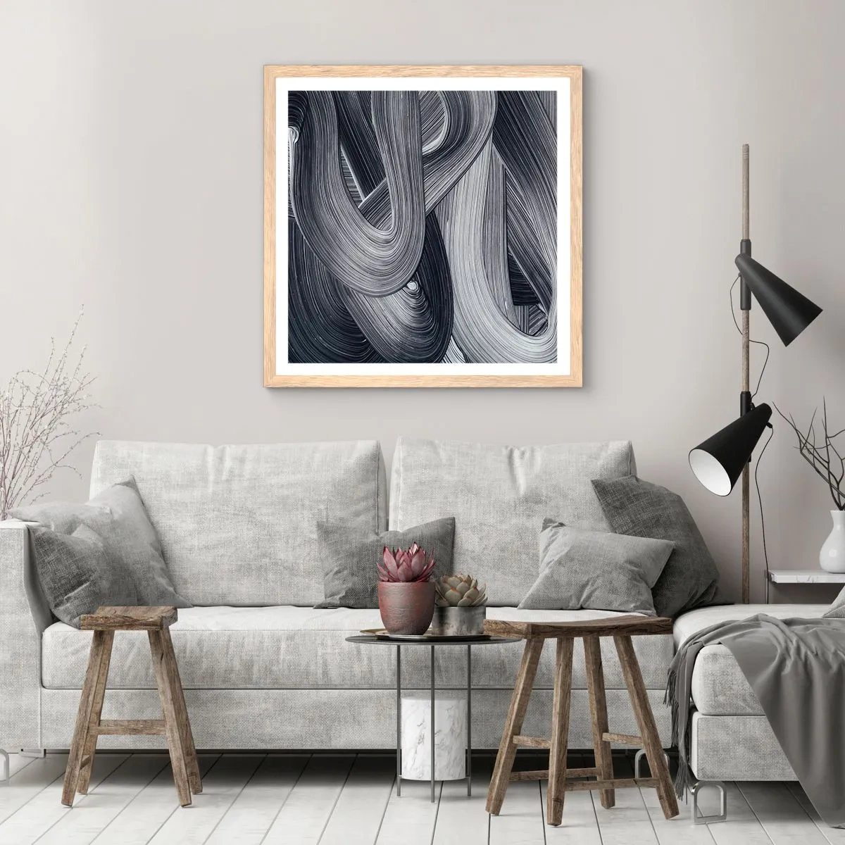 Plakat w ramie jasny dąb - Płynność rzeczywistości - 30x30 cm