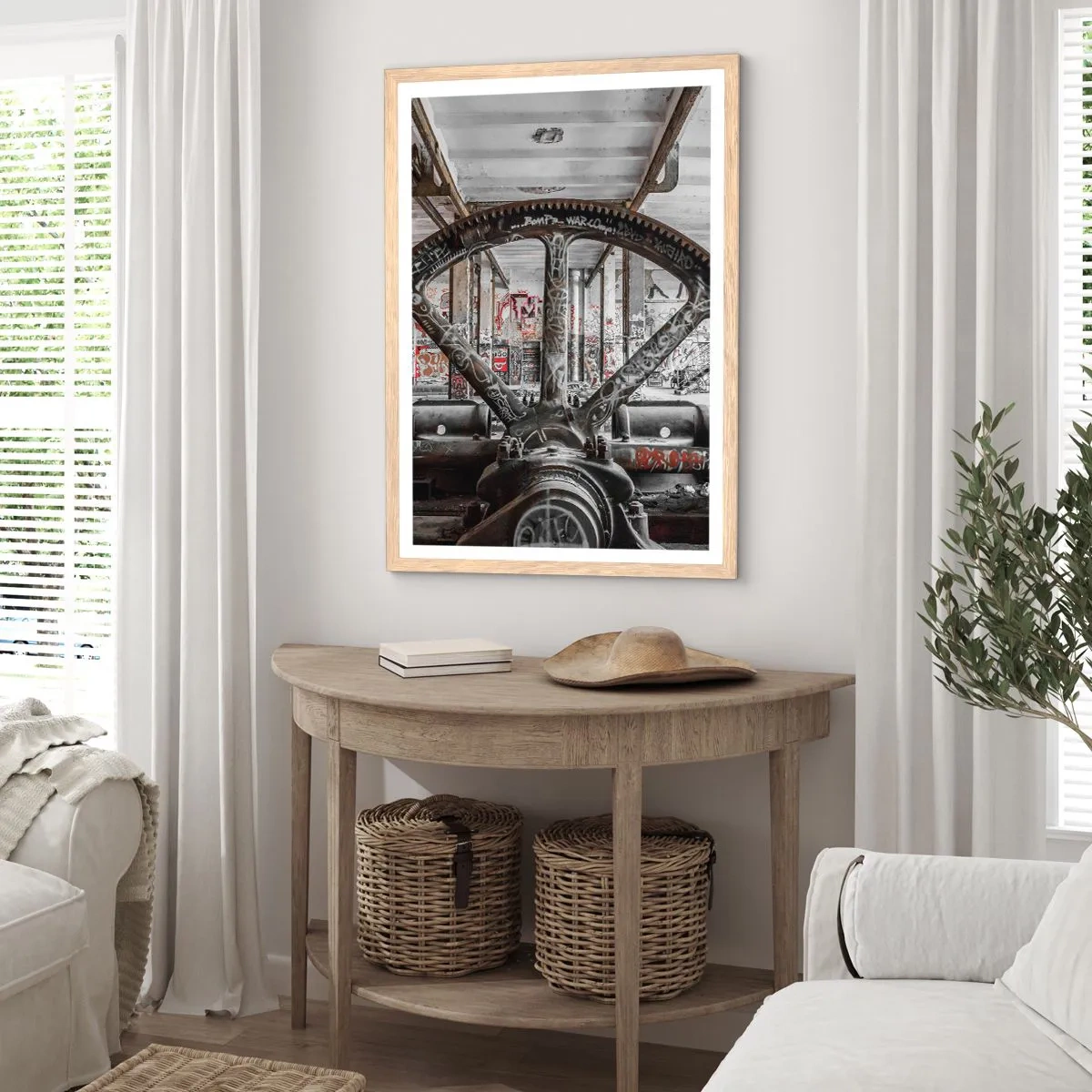 Plakat w ramie jasny dąb - Sekretne życie fabryki - 70x100 cm