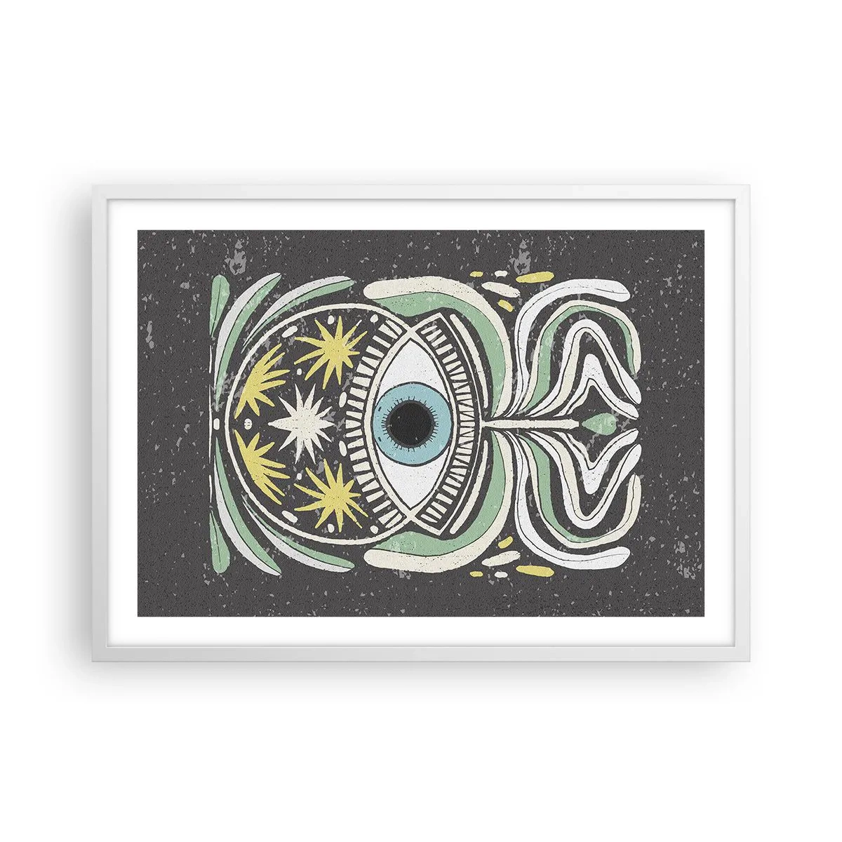 Plakat w białej ramie - Plemienne rytuały - 70x50 cm