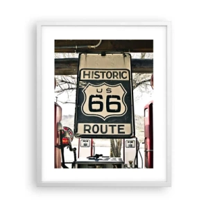 Plakat w białej ramie - Amerykańska retro podróż - 40x50 cm