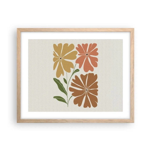 Plakat w ramie jasny dąb - Natura i geometria - 50x40 cm