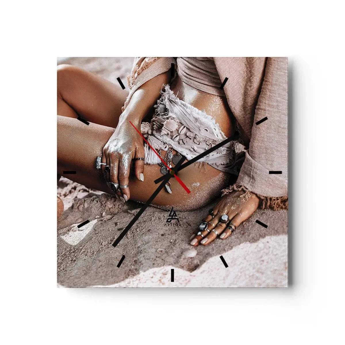 Zegar ścienny - Wyrzucona przez fale? - 40x40 cm