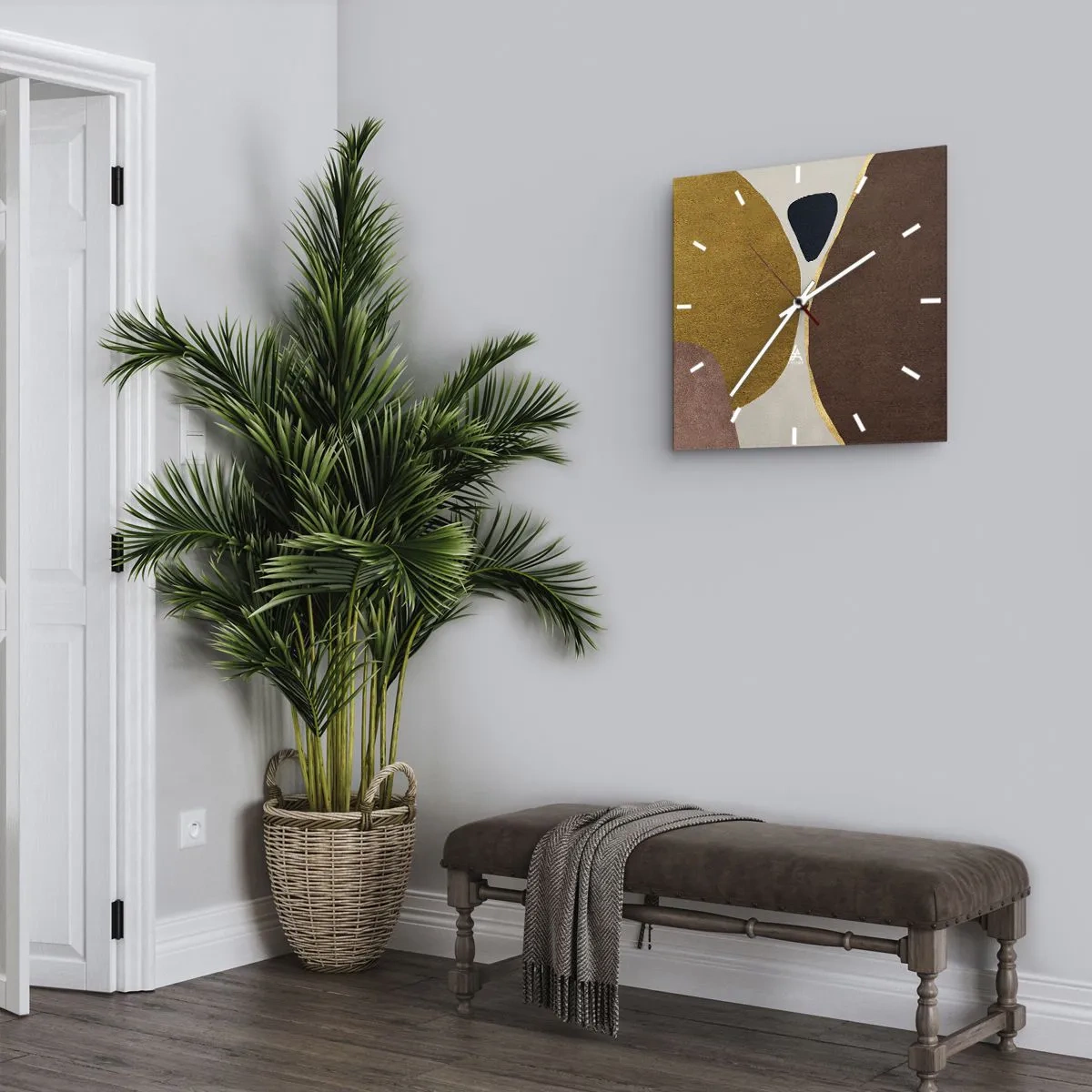 Zegar ścienny - Abstrakcja – miejsce w przestrzeni - 40x40 cm