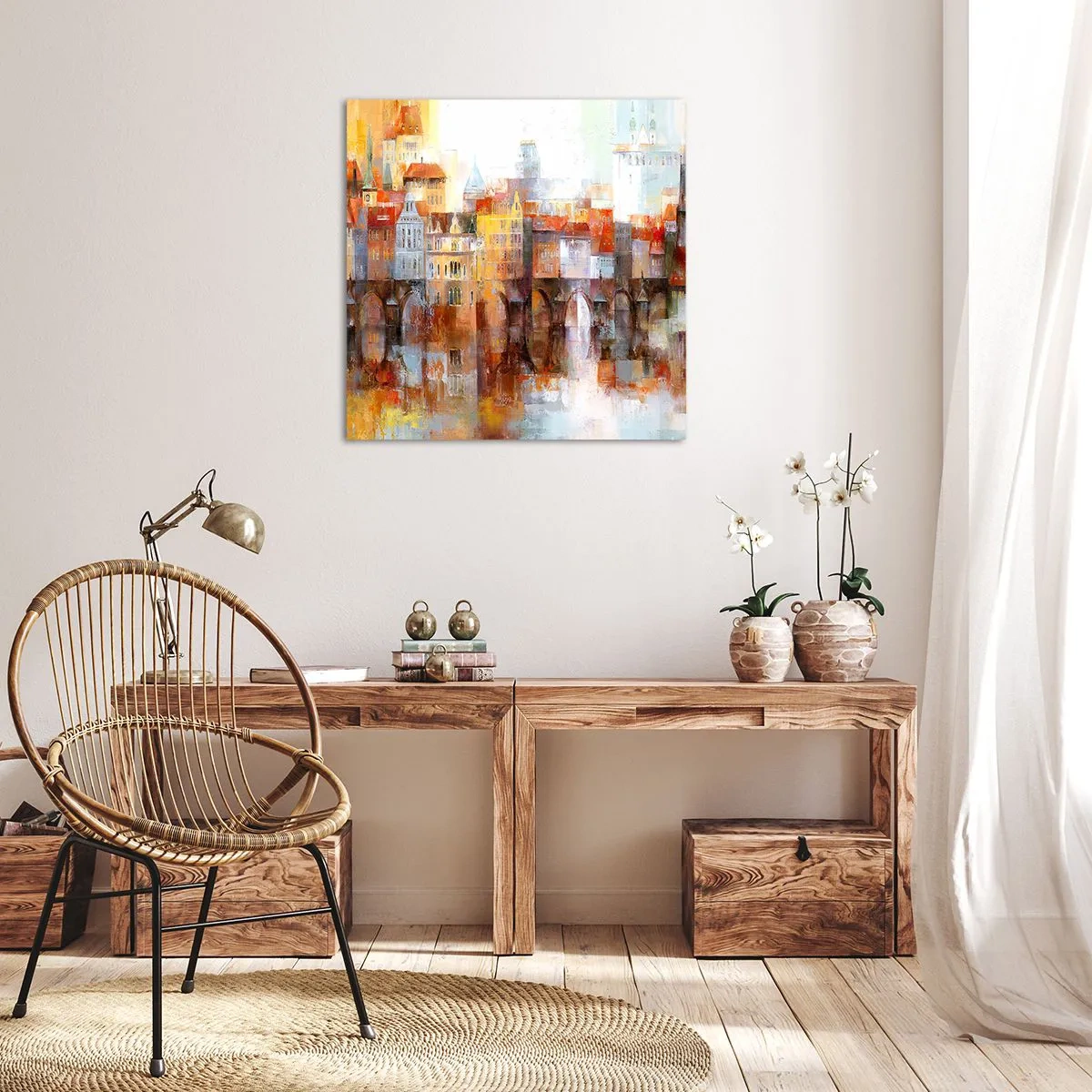 Obraz na płótnie - Pod mostem też pięknie - 70x70 cm