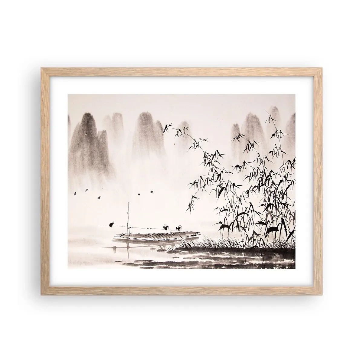 Plakat w ramie jasny dąb - Cisza ryżowych pól - 50x40 cm