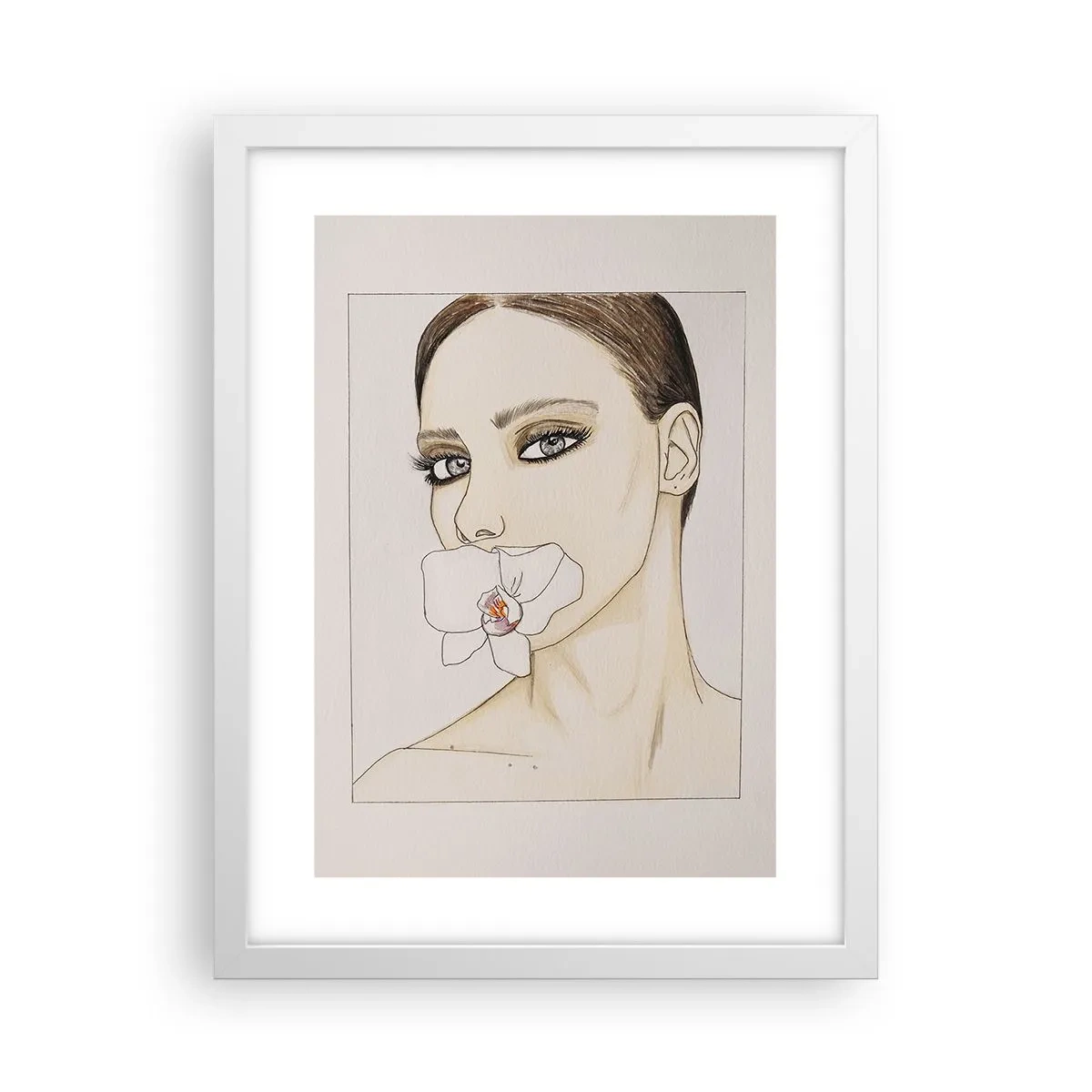 Plakat w białej ramie - Symbol elegancji i piękna - 30x40 cm