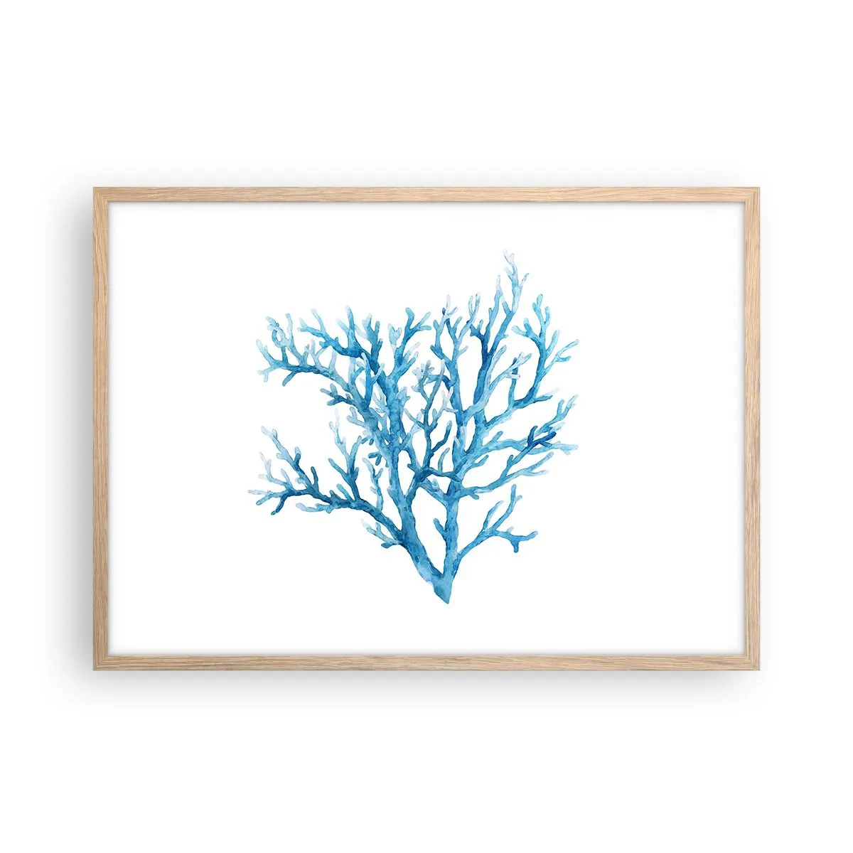 Plakat w ramie jasny dąb - Morski filigran - 70x50 cm