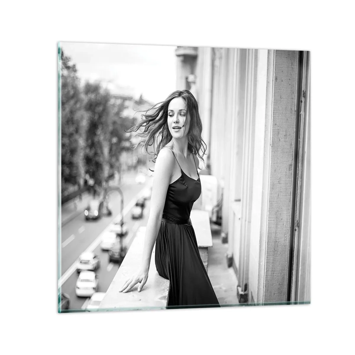 Obraz na szkle - Z pewnością paryżanka - 40x40 cm