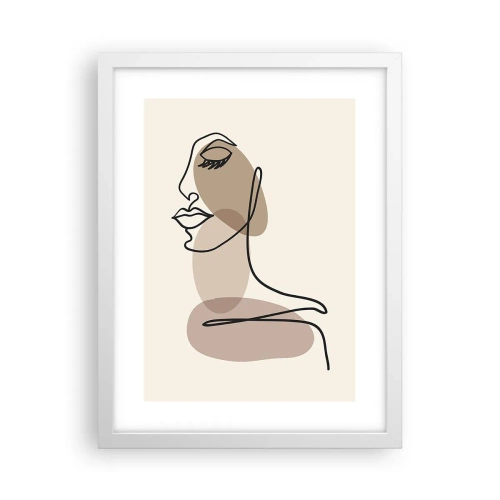 Plakat w białej ramie - Pewna linia piękna - 30x40 cm