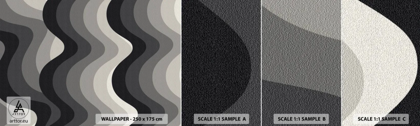 Fototapeta Próbka Samoprzylepna Deluxe Sticker - Fala za falą - Linie, Fale, Abstrakcja - 100x30 cm