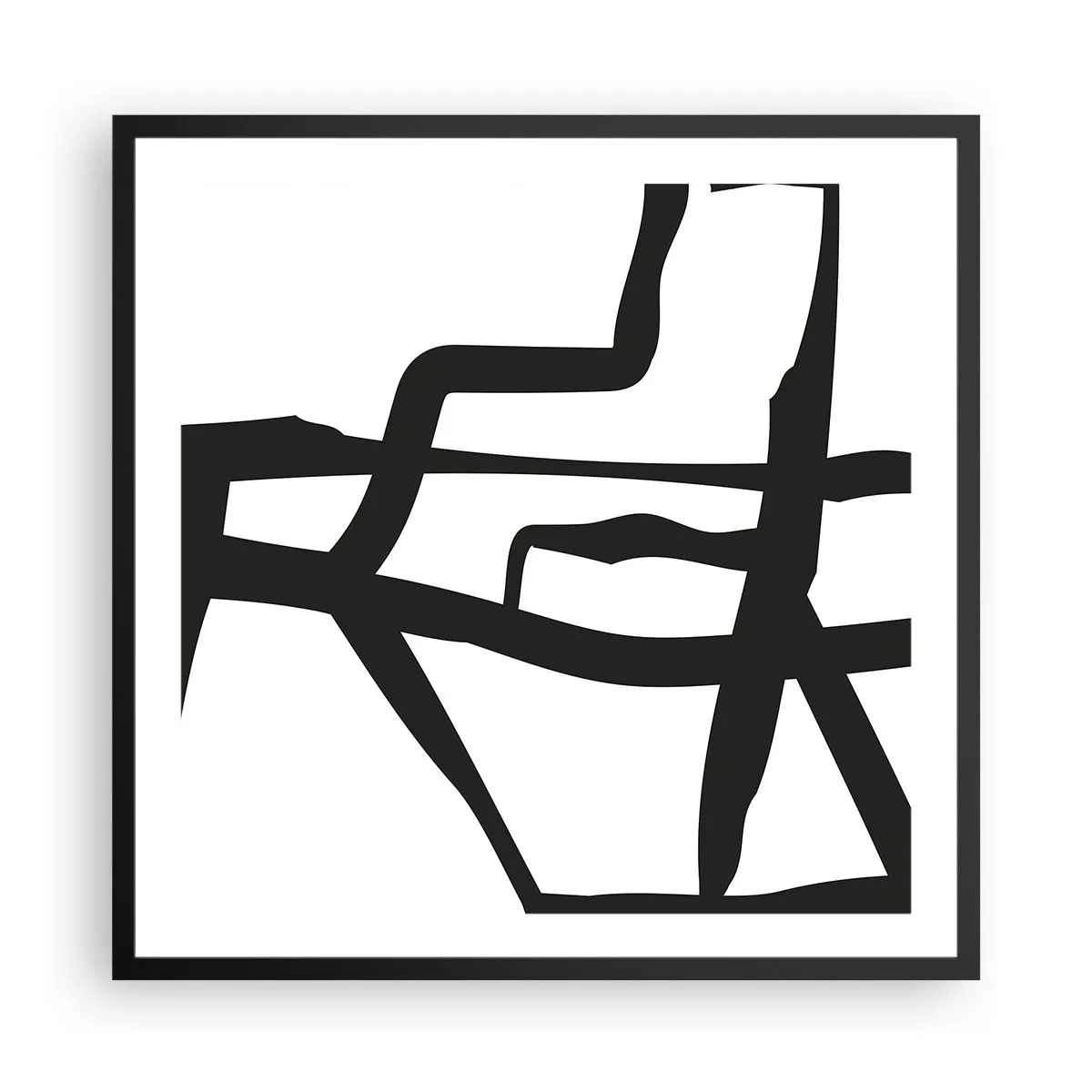 Plakat w czarnej ramie - Czarno-biała konstrukcja - 60x60 cm