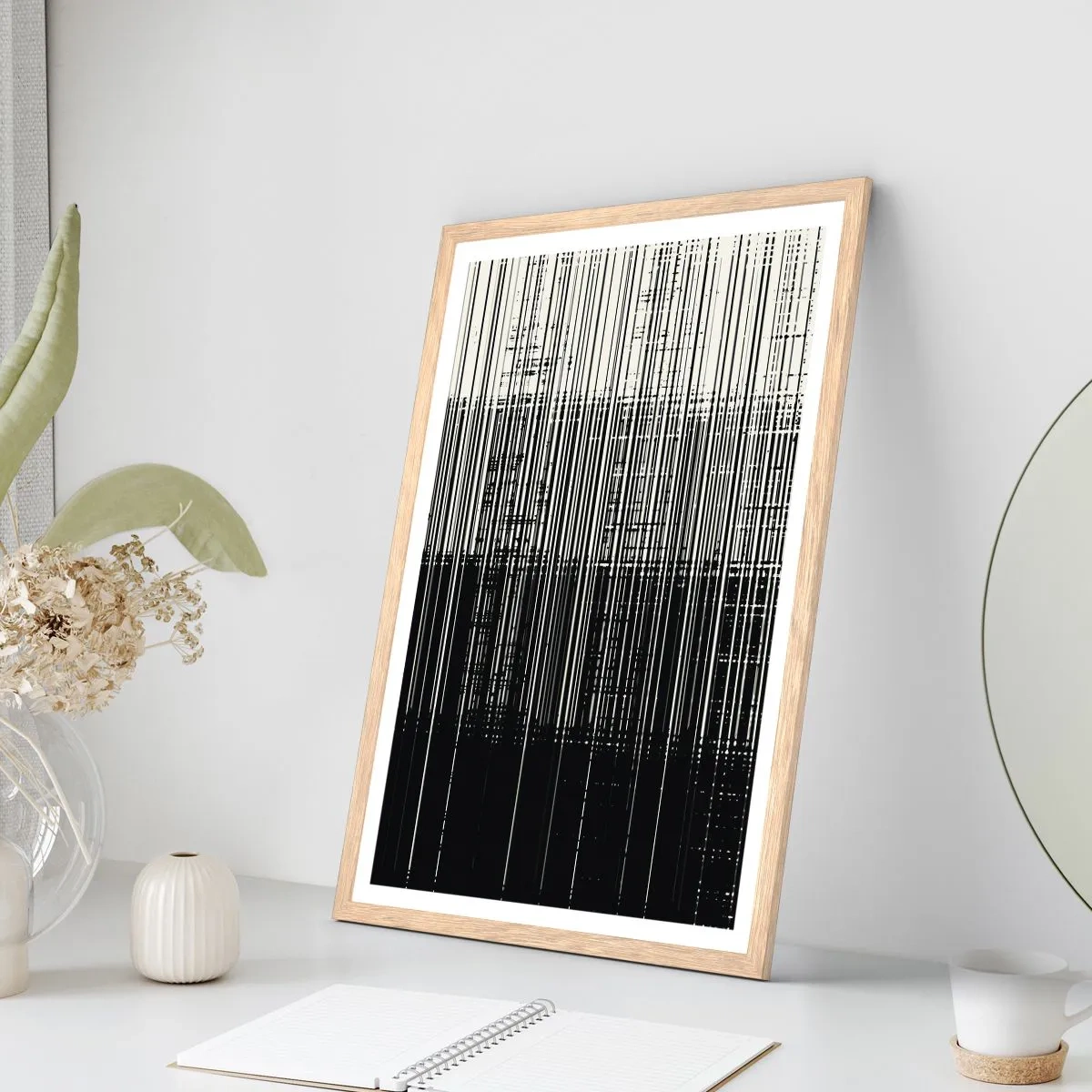 Plakat w ramie jasny dąb - Fale i drgania - 40x50 cm
