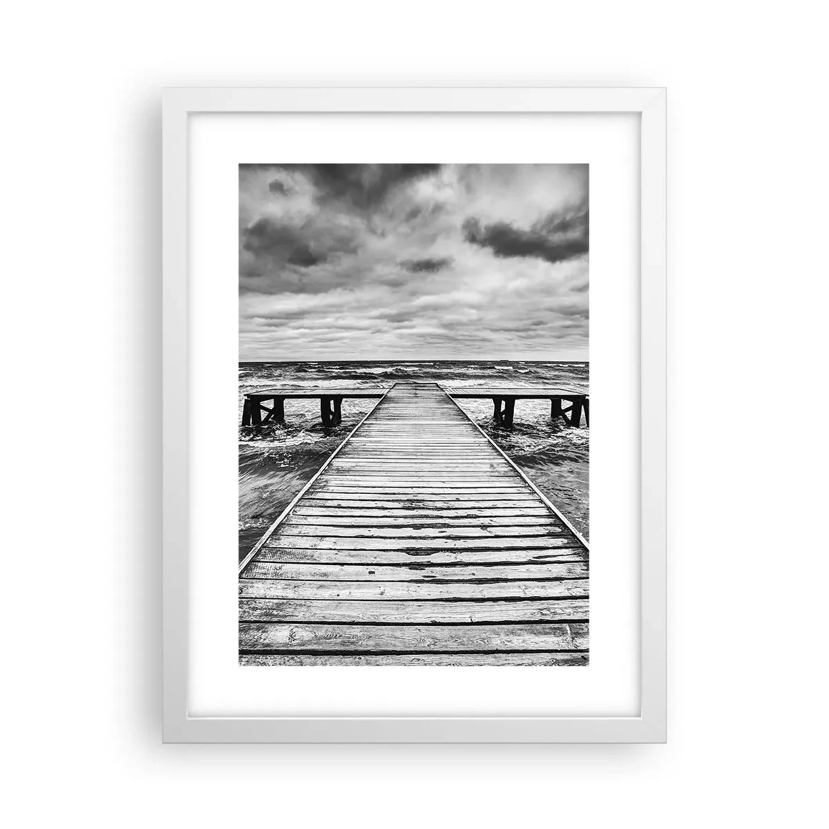 Plakat w białej ramie - Czekam na wiatr, co rozgoni… - 30x40 cm