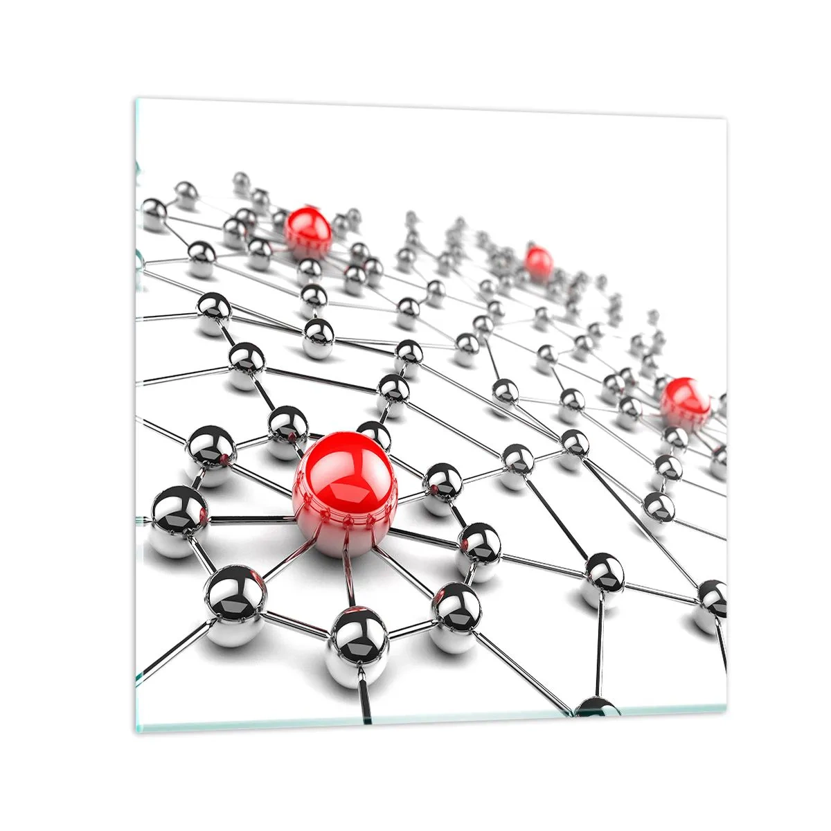 Obraz na szkle - Srebrzysta sieć - 70x70 cm