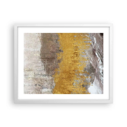 Plakat w białej ramie - Złocisty podmuch - 50x40 cm