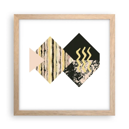 Plakat w ramie jasny dąb - Nie takie proste - 30x30 cm