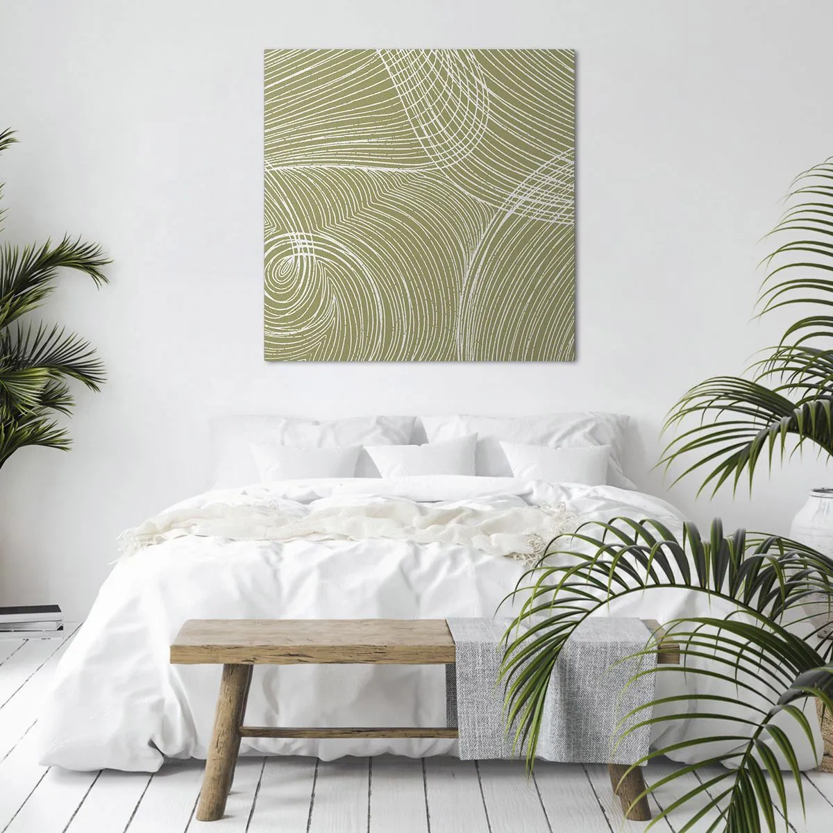 Obraz na płótnie - Abstrakcja misterna w bieli - 60x60 cm