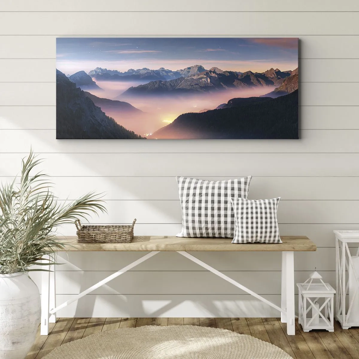 Obraz na płótnie - Światło w dolinach - 100x40 cm