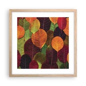Plakat w ramie jasny dąb - Jesienna mozaika - 40x40 cm