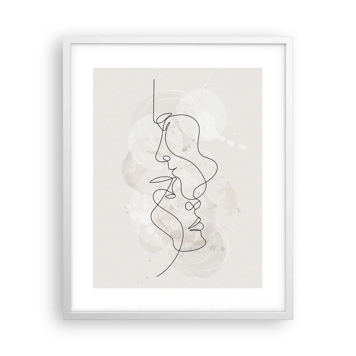 Plakat w białej ramie - Splątani w uścisku - 40x50 cm