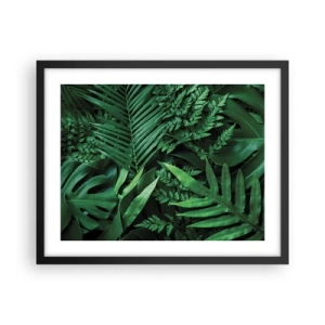 Plakat w czarnej ramie - Utulone w zieleni - 50x40 cm