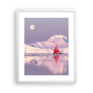 Plakat w białej ramie - Żar żagla, chłód lodu - 40x50 cm
