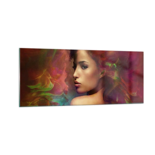 Obraz na szkle - Piękniejsza od tęczy, delikatna jak mgła - 100x40 cm