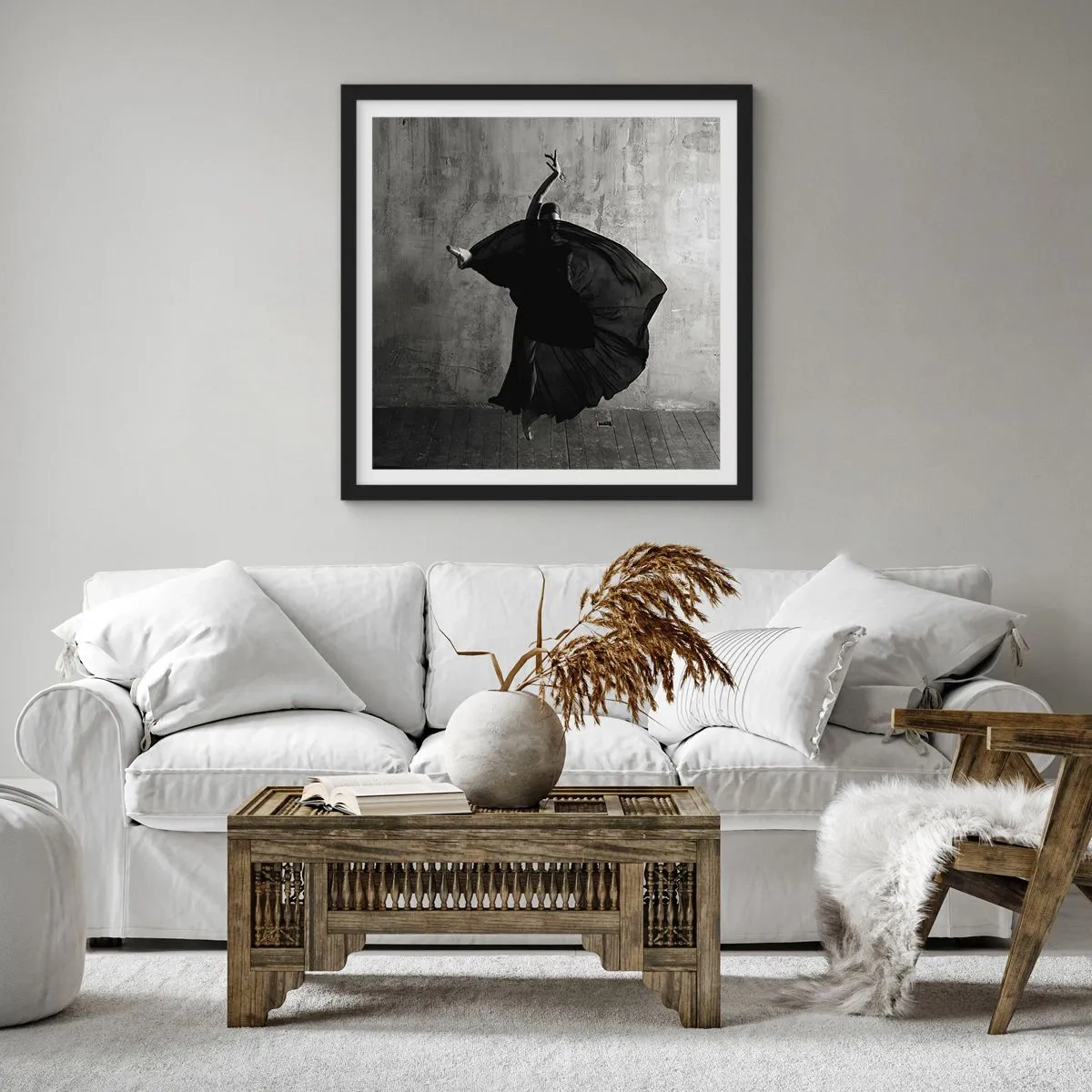 Plakat w czarnej ramie - Pełne pasji pas - 60x60 cm