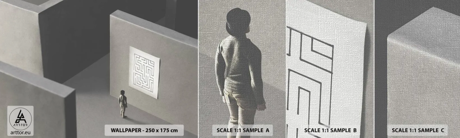 Fototapeta Próbka Premium Canvas - Ale gdzie jestem? - Labirynt, Abstrakcja, Sztuka - 100x30 cm