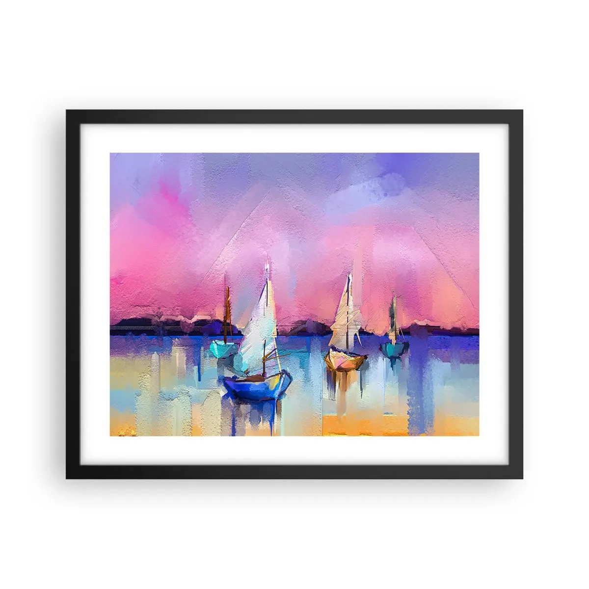 Plakat w czarnej ramie - Kierunek: szerokie wody - 50x40 cm
