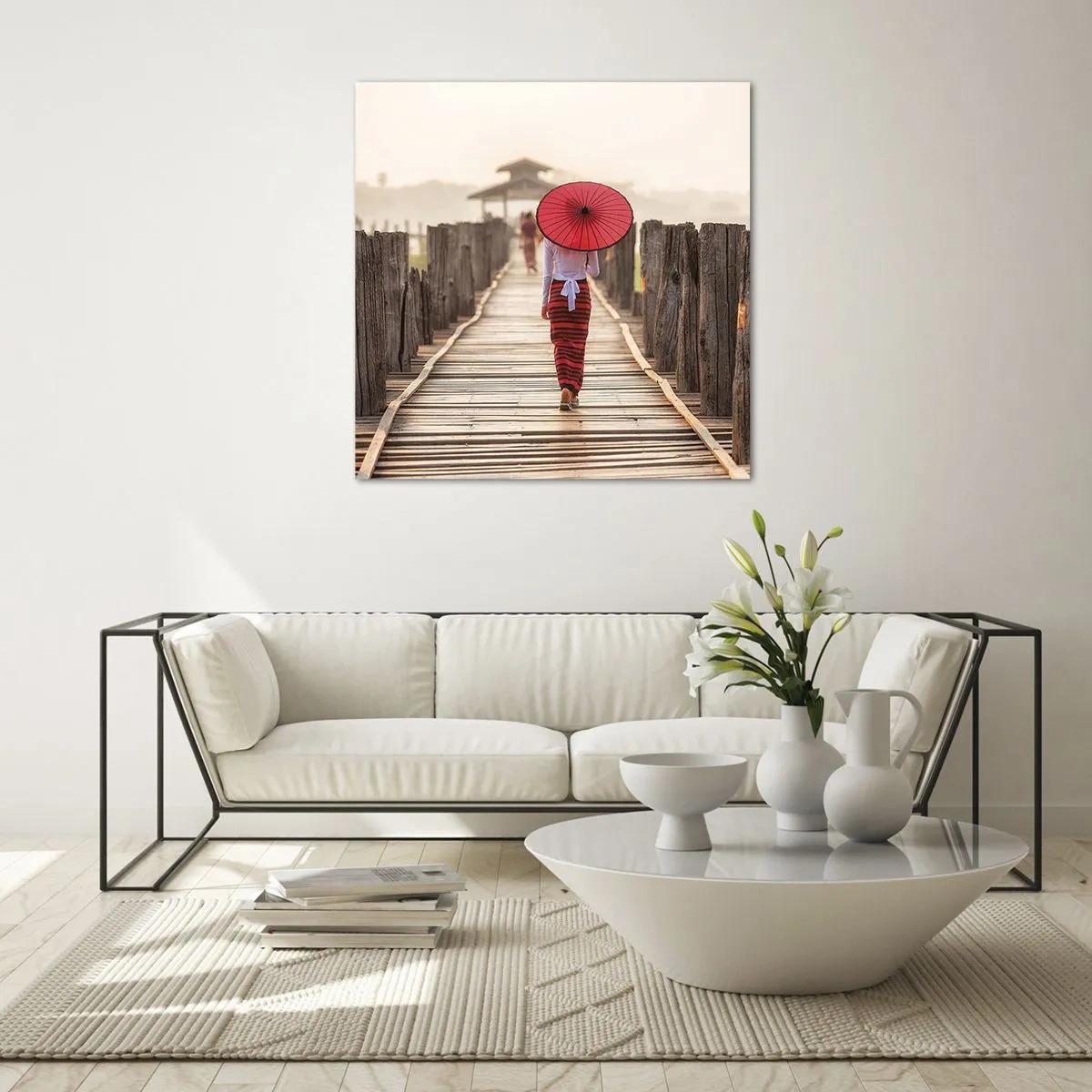 Obraz na szkle - Na starym moście - 60x60 cm