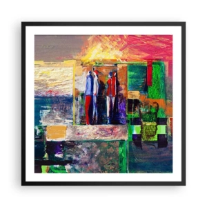 Plakat w czarnej ramie - Relacje i emocje - 60x60 cm