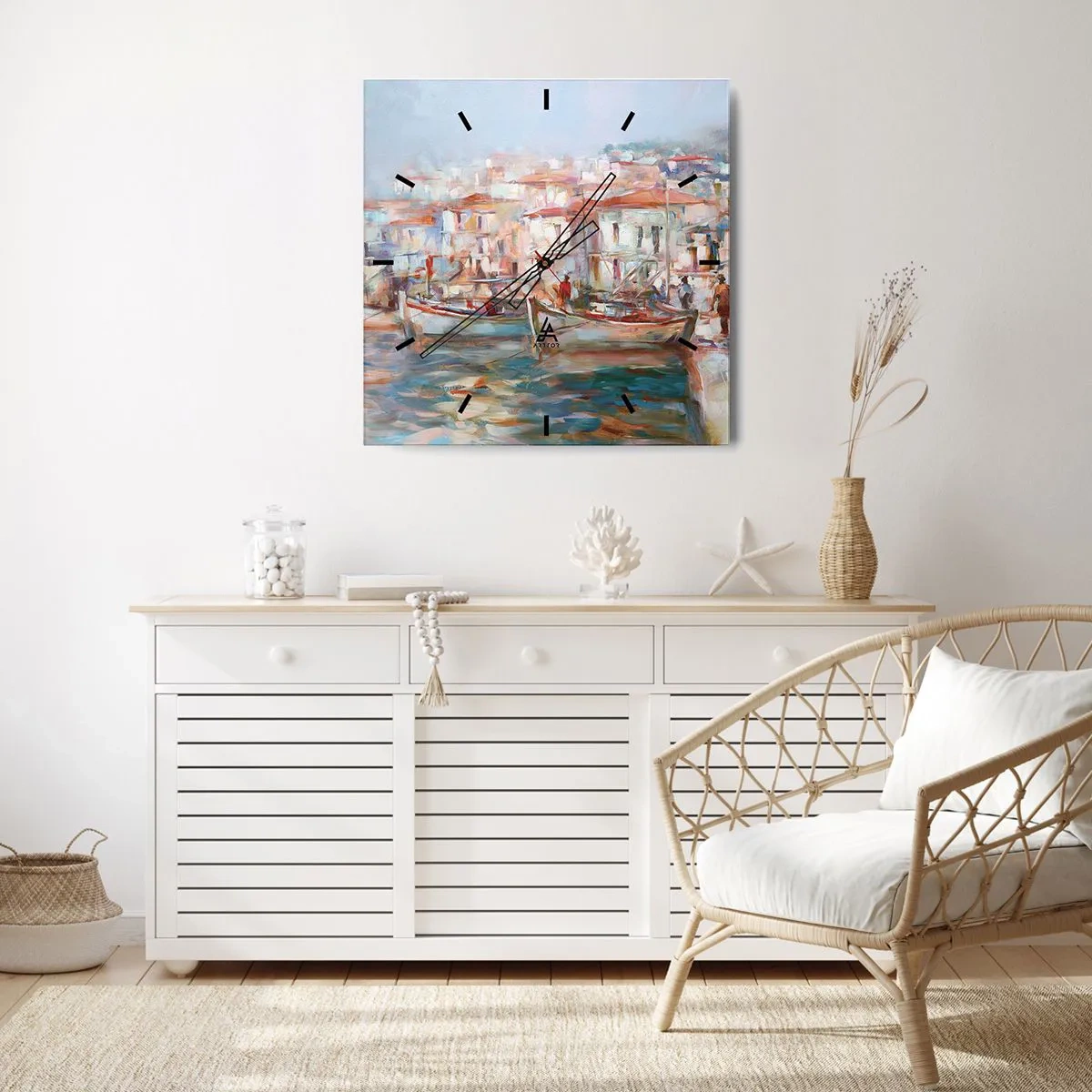 Zegar ścienny - Pastelowe wakacje - 40x40 cm