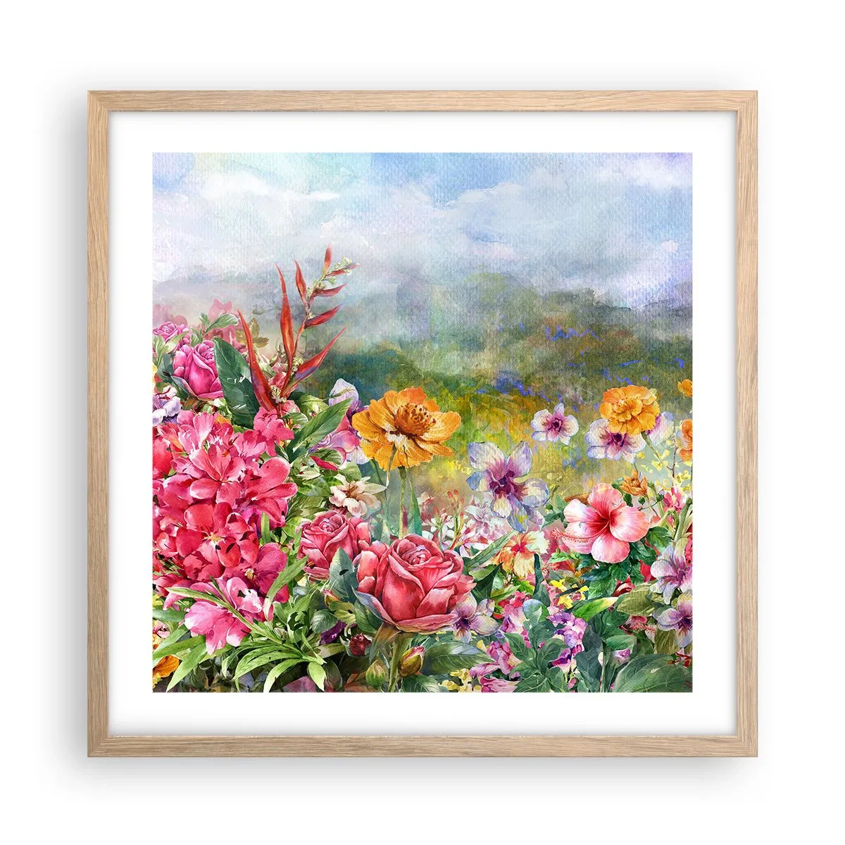 Plakat w ramie jasny dąb - Ogród, który oszalał - 50x50 cm