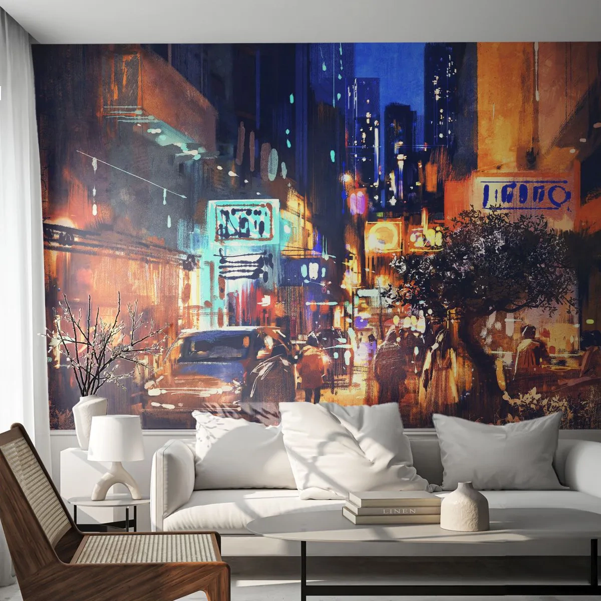 Fototapeta Premium Canvas - A miasto nie śpi - Miasto, Ludzie, Architektura - 250x175 cm