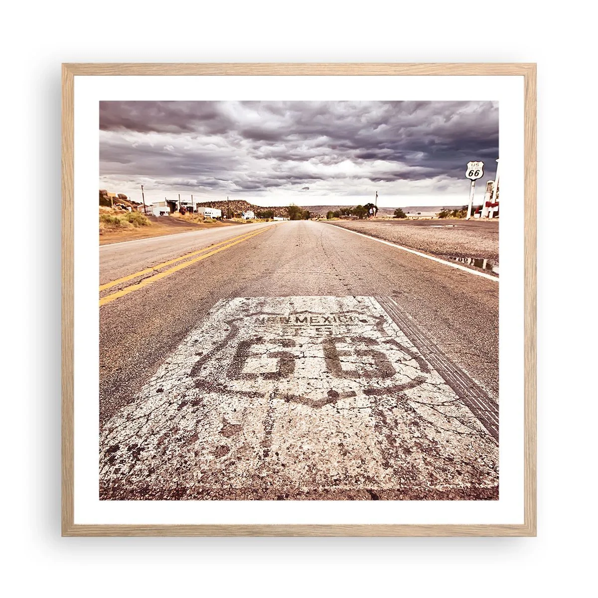 Plakat w ramie jasny dąb - Mother Road - amerykańska legenda - 60x60 cm