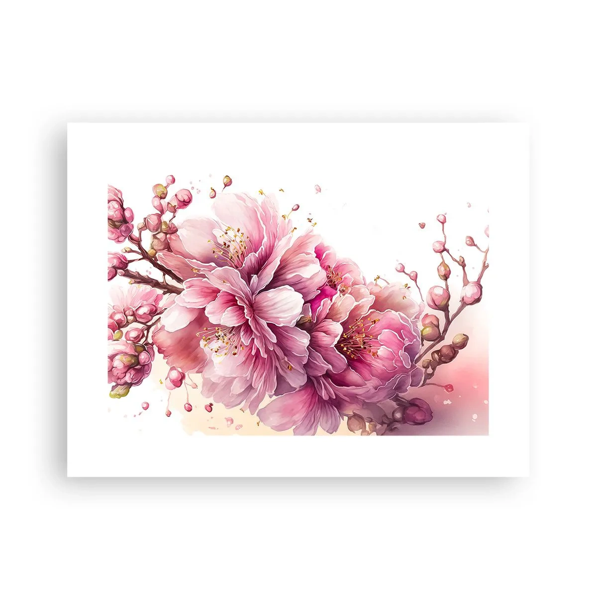 Plakat - Kwiat kwitnącej wiśni - 40x30 cm