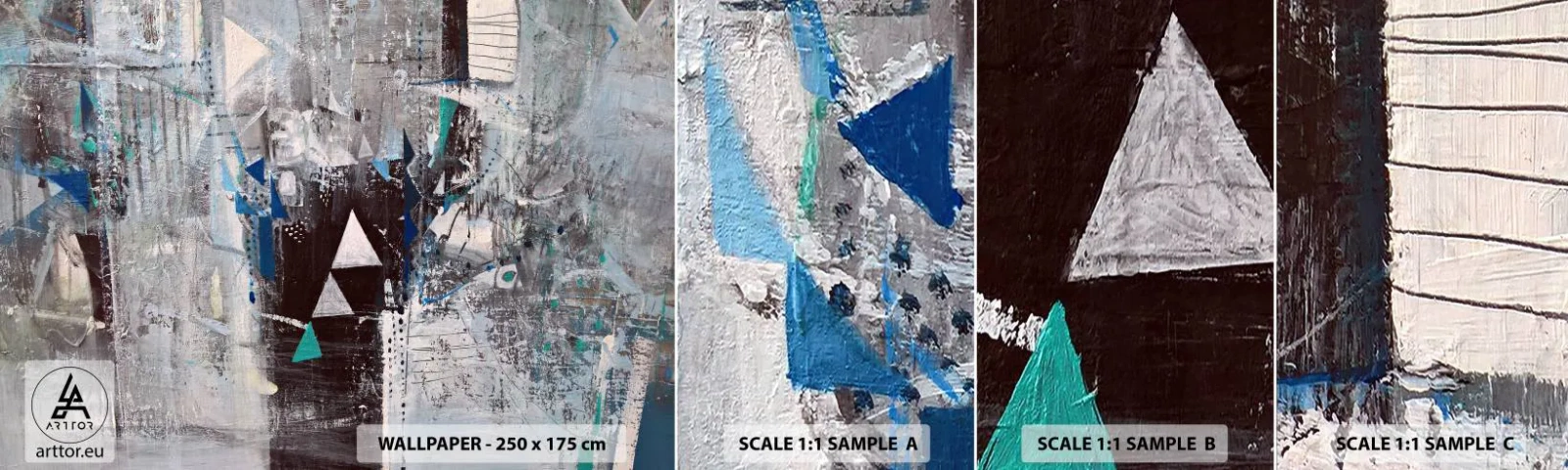 Fototapeta Próbka Samoprzylepna Deluxe Sticker - Nadrzędny porządek trójkątów - Abstrakcja, Sztuka, Nowoczesny Wzór - 100x30 cm