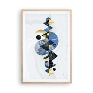 Plakat w ramie jasny dąb - Pejzaż geometryczny - 61x91 cm